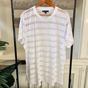 INC international Concepts Mens White pullover short sleeve sheer top shirt XL